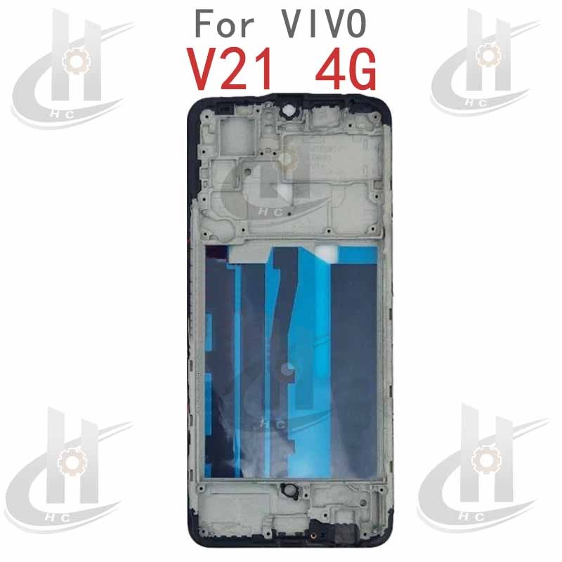 Lcd กรอบด้านหน้าสําหรับ VIVO V21 5G 4G V2050 แบตเตอรี่ฝาหลังกรอบกลางและปุ่มเลนส์กรอบกล้อง - รูปที่ 2