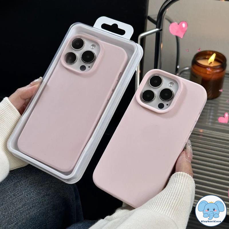 เคสไอโฟน11 สำหรับ IPhone 11 16 15 13 12 14 Pro Max 7 8 14 15 Plus XR XS X Max เคสหนังนิ่มเนื้อสีพื้น
