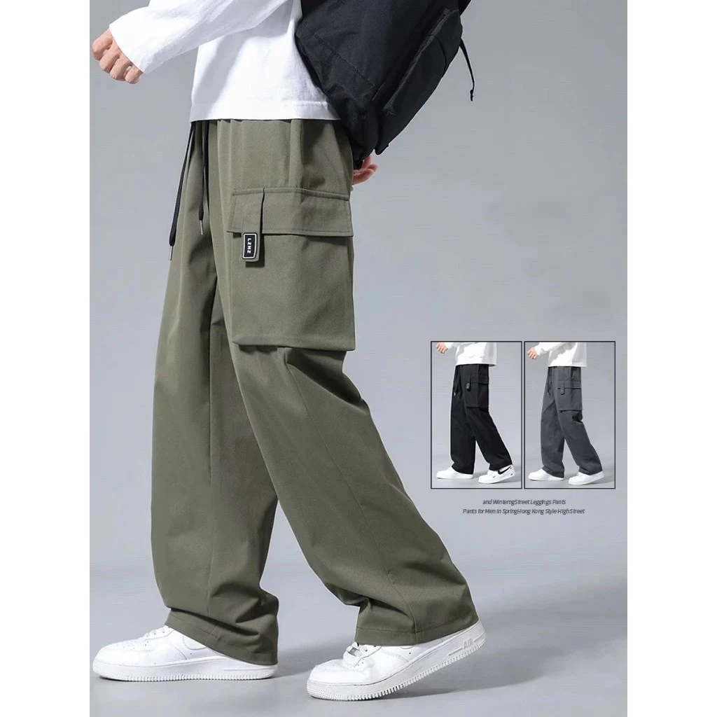 กางเกง cargo สำหรับผู้ชาย สวมใส่สบายและเบา มีความ breathable มีกระเป๋ามากมาย ระบายอากาศได้ดี เอวยืดหยุ่น