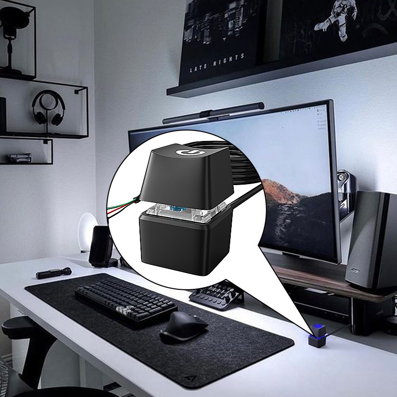 คอมพิวเตอร์เดสก์ท็อปสวิทช์ 1.8 เมตรสีฟ้า LED PC เมนบอร์ดภายนอกเริ่มต้นเปิดปุ่มสายต่อสําหรับ Home Office
