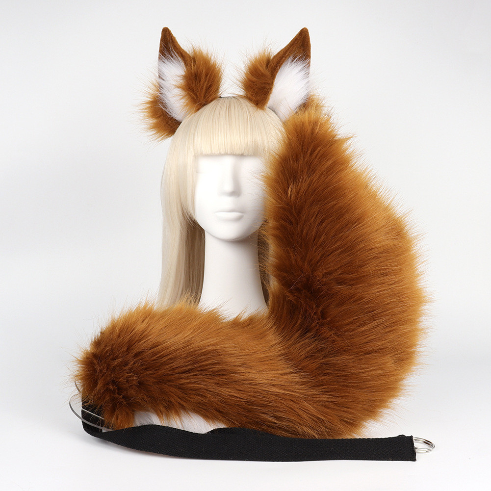 Handmade Fox Ears หูแมว หูจิ้งจอก หูหมาป่า Headband Tail Set-Daji Cosplay Kit Fox Girl Cat Ear เครื่องประดับผม AnimeCostume