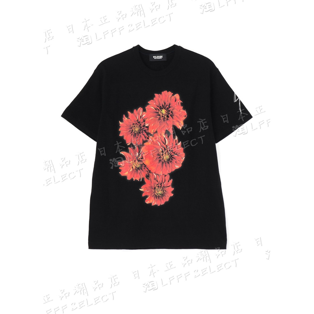 Yohji Yamamoto Yohji Yamamoto WILDSIDE INAZUMA เสื้อยืดแขนสั้นพิมพ์ลายดอกคําฝอย