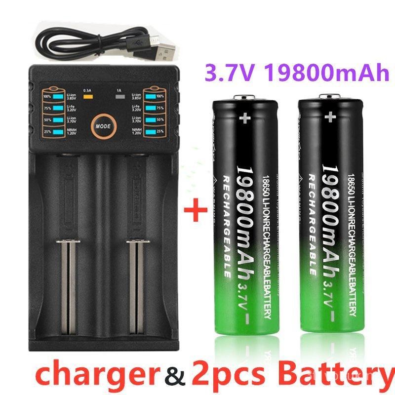 ใหม่ GTF 3.7V 18650 19800mAh แบตเตอรี่ลิเธียมแบบชาร์จไฟได้ Liitokala Lii-202 Charger