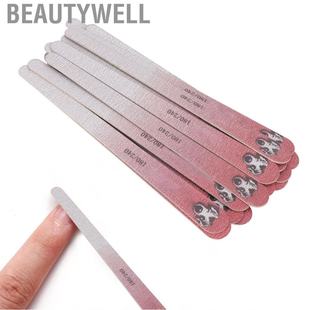 Beautywell ไฟล์เล็บสองด้านโยเซ่ชุดอะคริลิคเจล 20 180/240 เครื่องมือทำเล็บที่สามารถล้างทำความสะอาดได้และนำกลับมาใช้ใหม่ได้