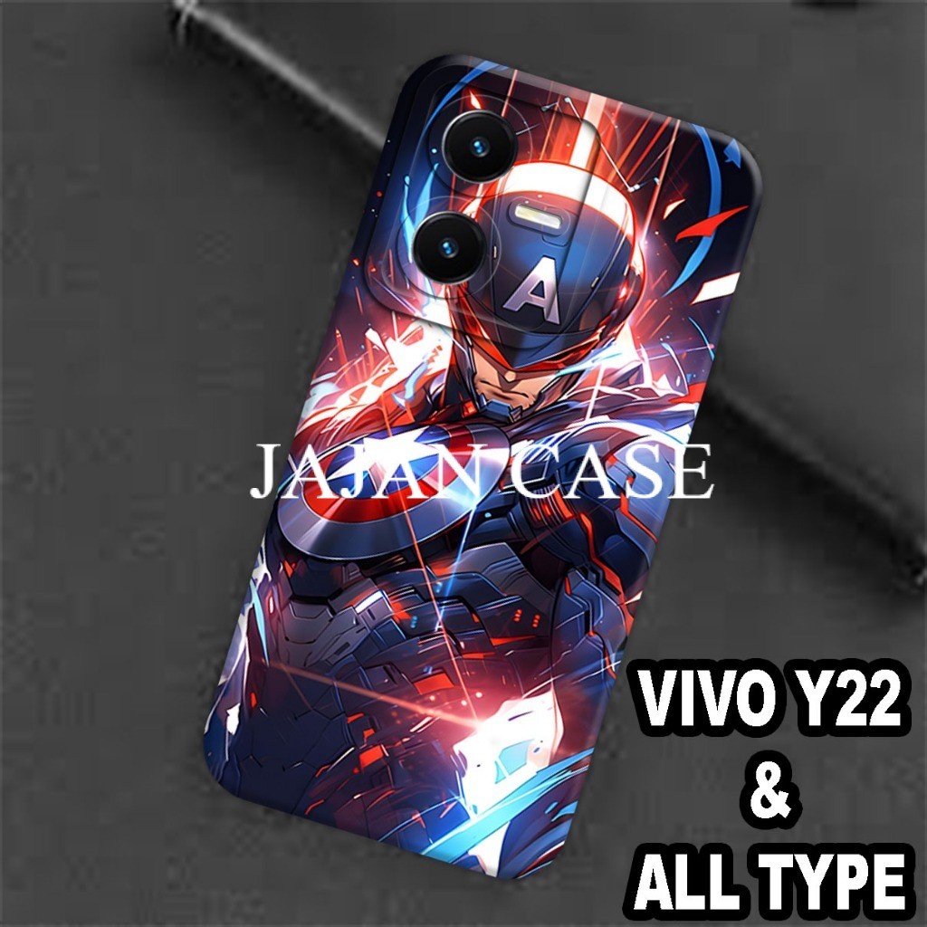 (8) Softcase ยาง Hp VIVO Y22 / Case SuperHero / Case VIVO Y22 Silicone Tpu Pro Camera / Kesing VIVO 