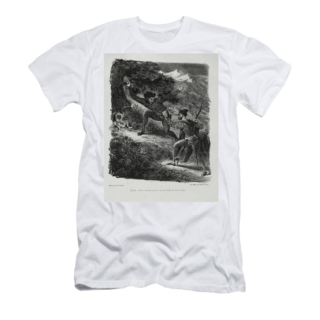 เสื้อยืด Illustrations for Faust Faust and Mephistopheles in the mountains of the Hartz 1828 Eugene