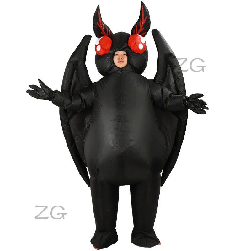 ZG Black Bat Inflatable Clothes Funny Cosplay Party Props Moth Man Inflatable Clothes