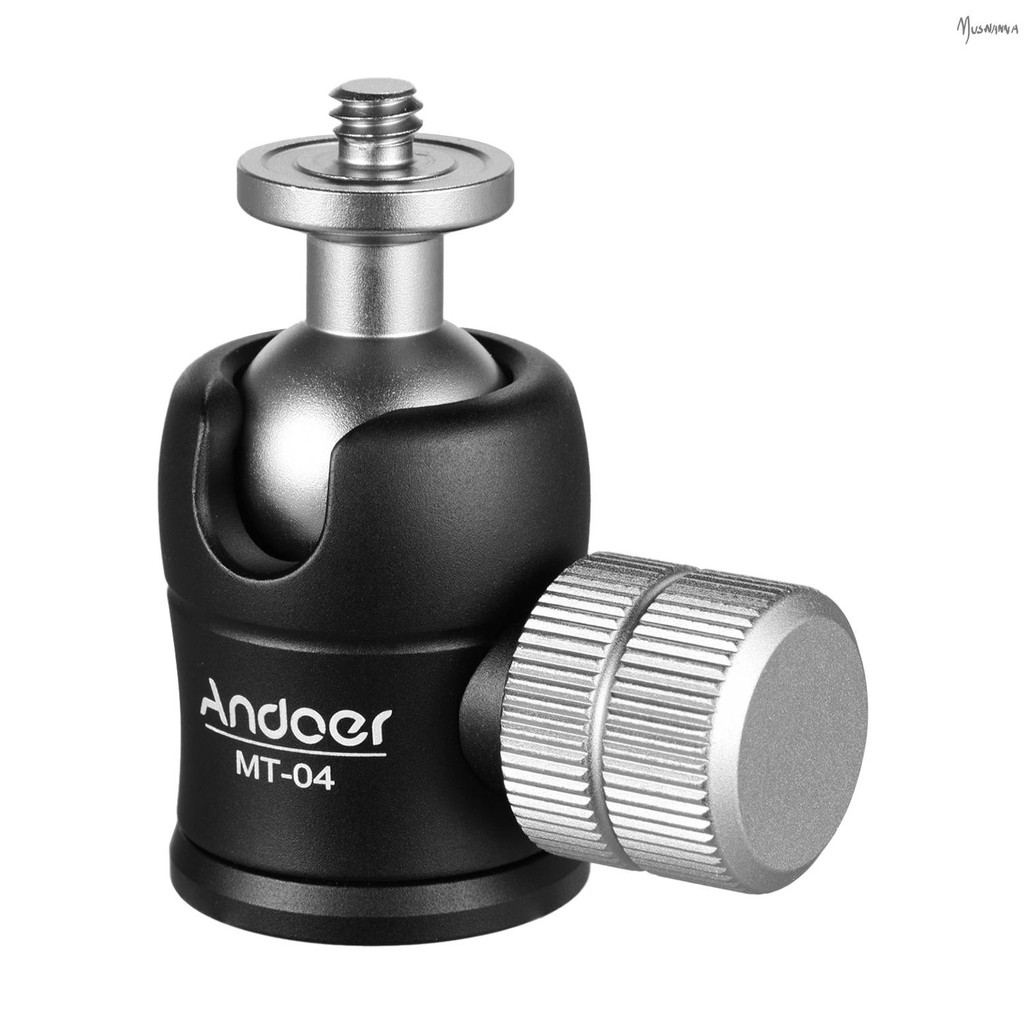 Andoer MT-04 Mini Ball Head 360 องศา Panoramic Ballhead พร้อมสกรูมาตรฐาน 1/4 สําหรับติดตั้ง DSLR Bal