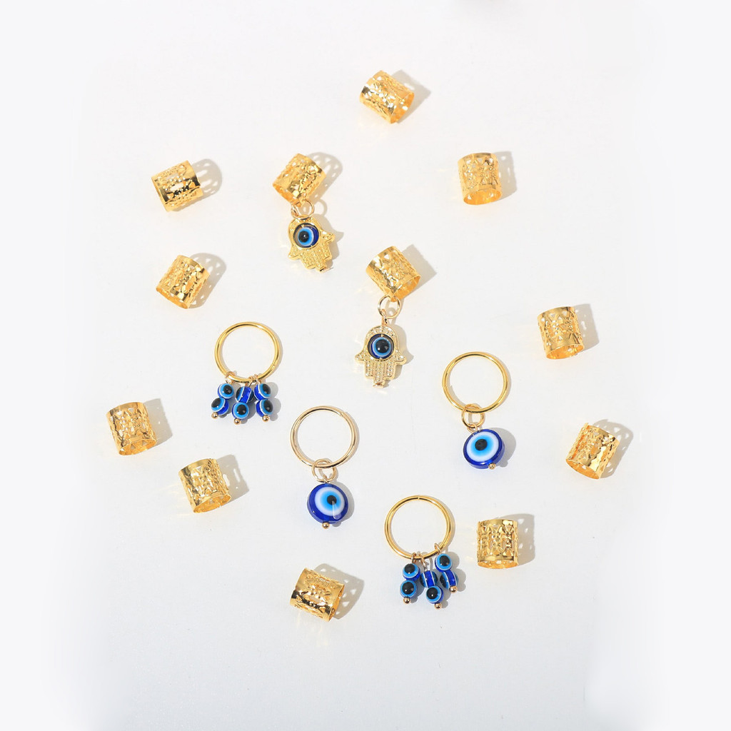 Zhengyou Evil Eye แหวนผม 16 ชิ้น Vintage อินเทรนด์อุปกรณ์เสริมผมชุดแฟชั่นวันหยุดของขวัญส่วนบุคคล Scrunchies