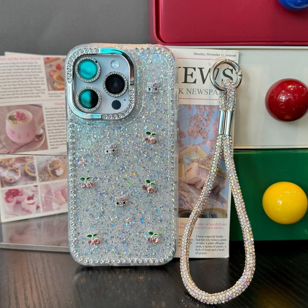【จัดส่งจากประเทศไทย】สำหรับ Apple 16promax Case สำหรับ iphone12 13 14 15 น่ารักเชอร์รี่ KT แมว 16pro กรณีโทรศัพท์มือถือผู