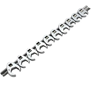QUIBLO 10 ชิ้น/เซ็ต Crowfoot ประแจ,เหล็กคาร์บอน 3/8 นิ้วไดรฟ์ Open End Spanner, เมตริกเท้า 10-22 มม.ฮอร์นประแจสําหรับประแจแรงบิดชุดคีย์