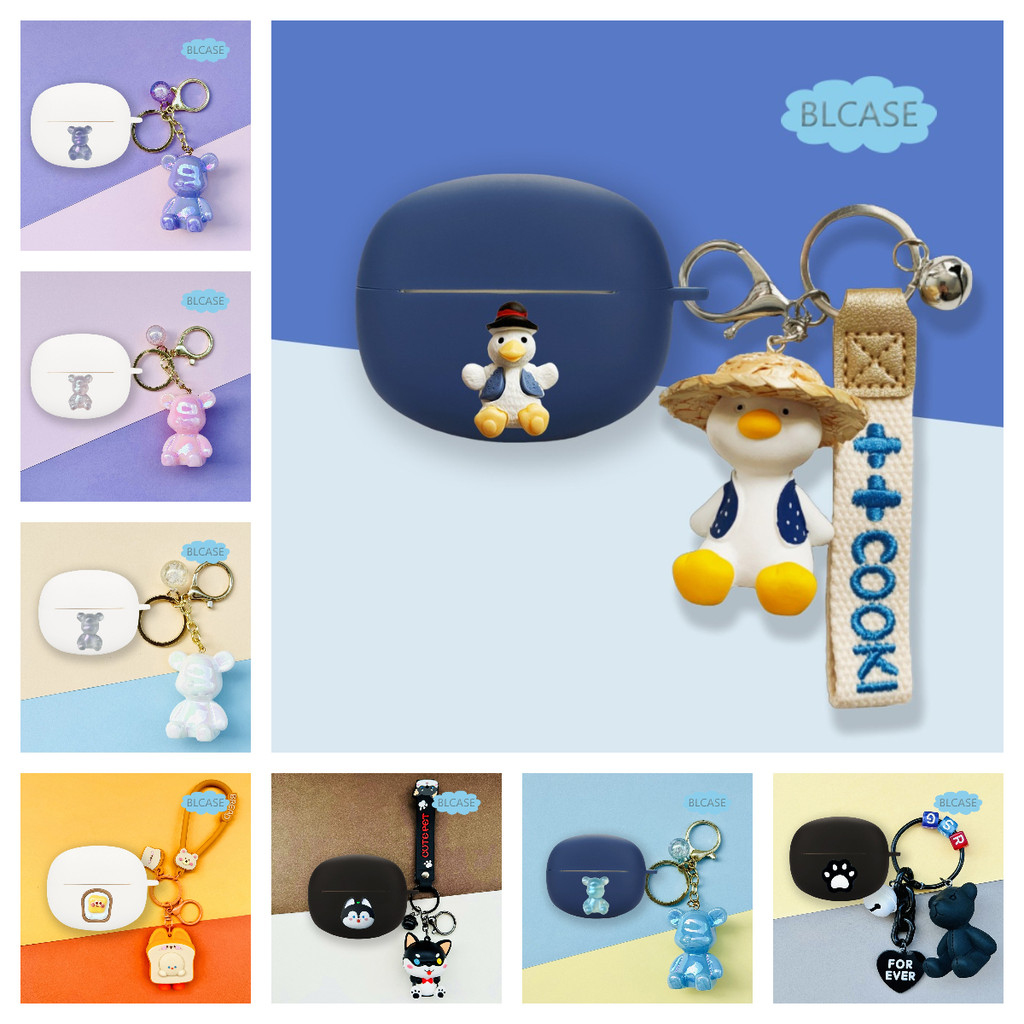 for 1More S20/S20  pro Earphone Cover Cartoon Headphone Silicone Shockproof Protective Cover Cute He