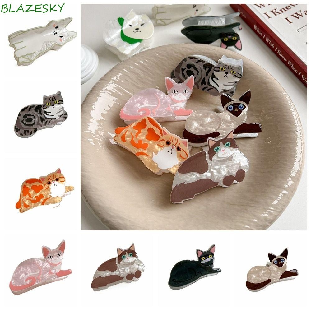 BLAZESKY กิ๊บติดผมแมว, สัตว์ฉลามคลิปลูกแมวสัตว์สุนัขผม Claw, แฟชั่นการ์ตูนลูกสุนัขผู้หญิง Headwear สาว