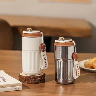 แก้วกาแฟอัจฉริยะ มีฉนวนกันความร้อน 450 มล. แสดงอุณหภูมิ LED สําหรับรถยนต์ ออฟฟิศ แบบพกพา T01246