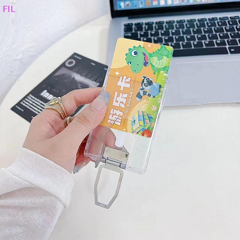 FIL แม่เหล็กใสผู้ถือบัตรกระเป๋าสตางค์สําหรับ Magsafe IPhone 16 15 14 13 Pro Max พับที่วางโทรศัพท์ Macsafe ช่องใส่การ์ดกระเป๋า OP