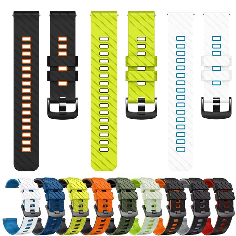 สายรัดซิลิโคนขนาด 22 มม. สำหรับนาฬิกา Suunto รุ่น 5 9 Peak สายรัดข้อมือทดแทนแบบนุ่มสำหรับ Suunto Rac