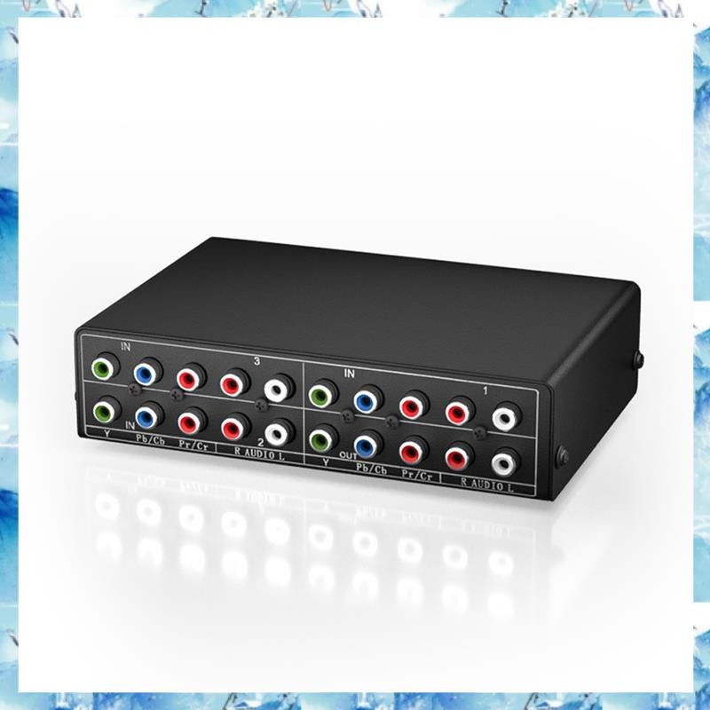 [ ] 3-Way RGB Component AV Switch Video Audio Selector 3 in 1 Output Ypbpr Component RGB Switcher Box for TV 360 DVD
