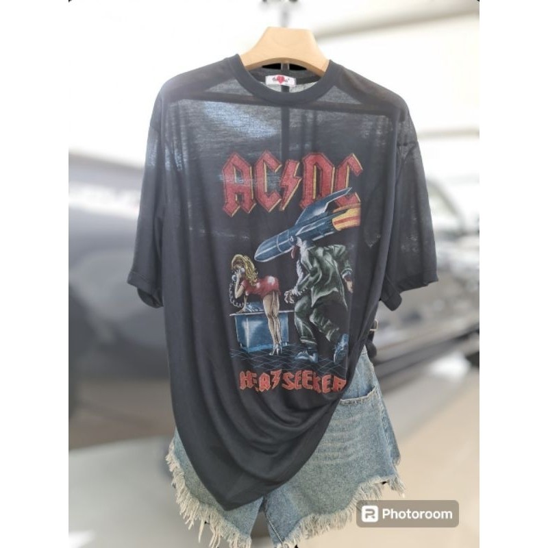 Tshirt เสื้อบาง ผ้ามุ้ง วินเทจ โอเวอร์ไซส์（S-5XL）SIZE S-5XL