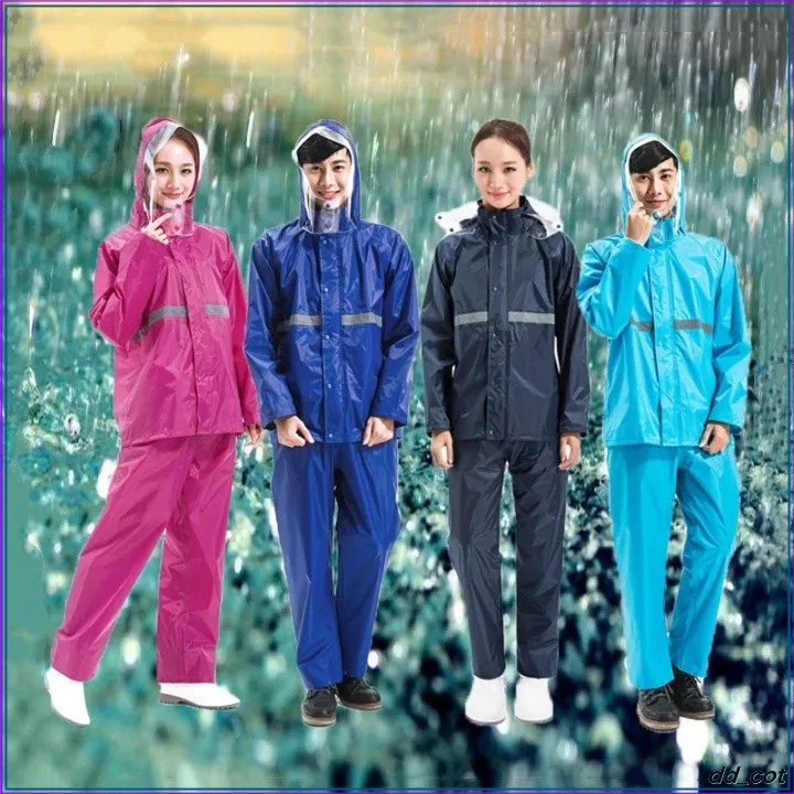 เสื้อกันฝนแบบแยกเสื้อและกางเกง มีที่กันหน้า - รูปที่ 1