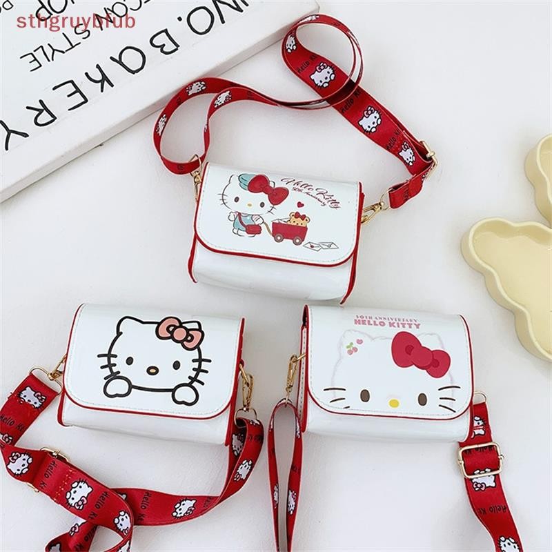 STHB น่ารัก Sanrio Hello Kitty Kuromi Melody เด็กไหล่กระเป๋าแฟชั่น Crossbody กระเป๋า Girly KT Cat กระเป๋าเก็บอุปกรณ์เสริมเด็กของขวัญ TH