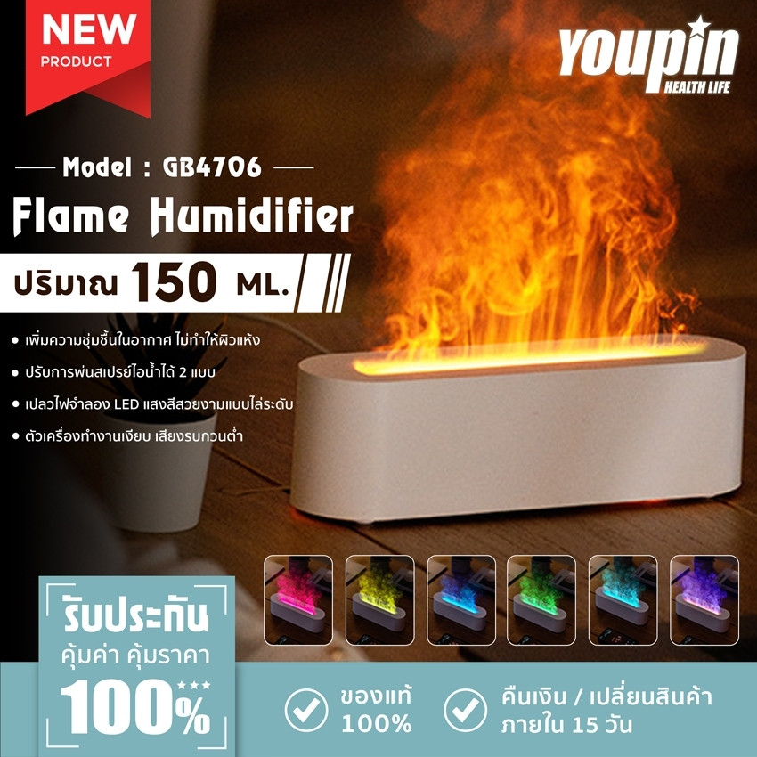 📦ราคาต่ำสุด📦 เครื่องพ่นไอน้ํา โคมไฟอโรม่า ไฟLED humidifier ปรับอากาศ ทําความชื้นในห้อง aroma diffuse