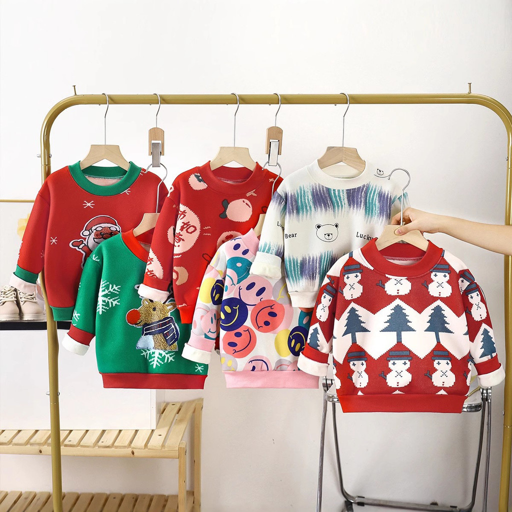 Dolemi Baby เสื้อกันหนาวเด็ก คริสมาสต์ สเวตเตอร์  พิมพ์ลาย Size90-150cm ชุดคริสต์มาส เด็กหญิง ชาย