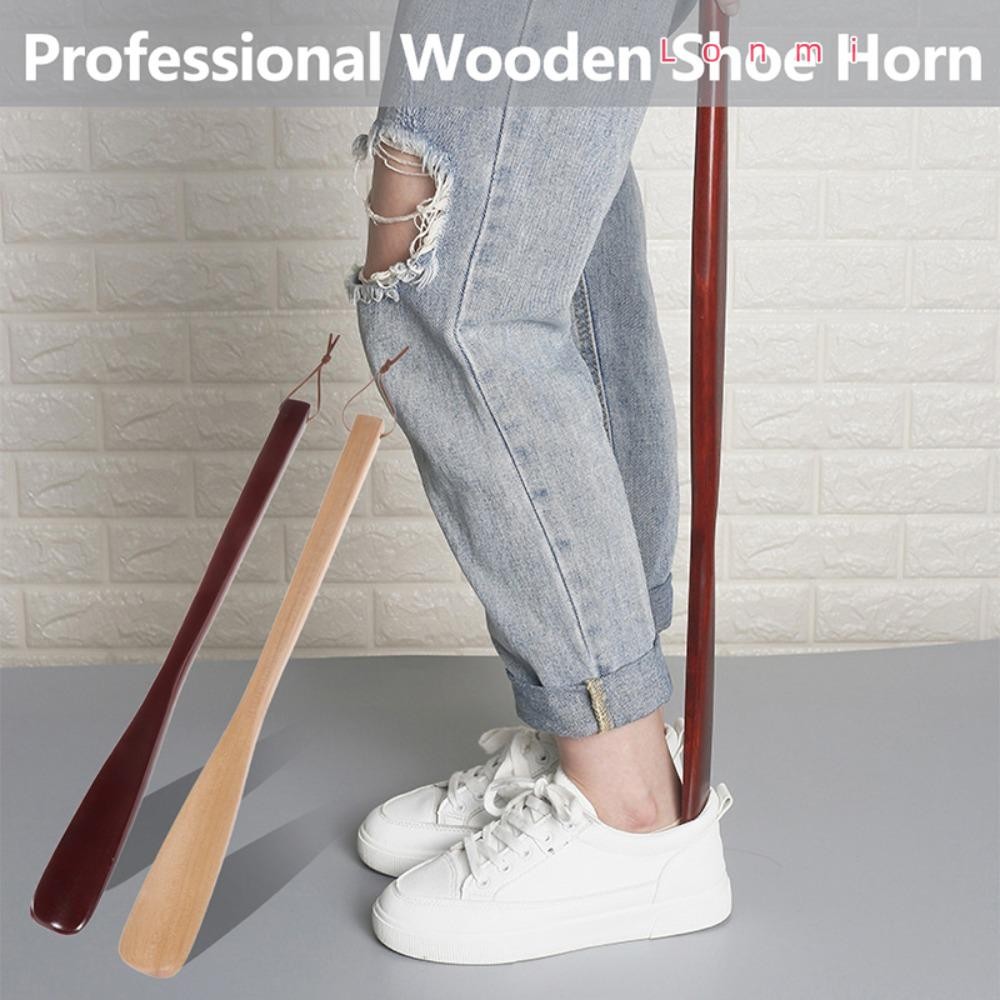 Lonmi แตรรองเท้า, ถอดง่ายแขวน Shoehorn Lifter, Professional Easy on Wood Extra Long Handle อาวุโสใส่รองเท้าเครื่องมือหญิงตั้งครรภ์ได้รับบาดเจ็บคน