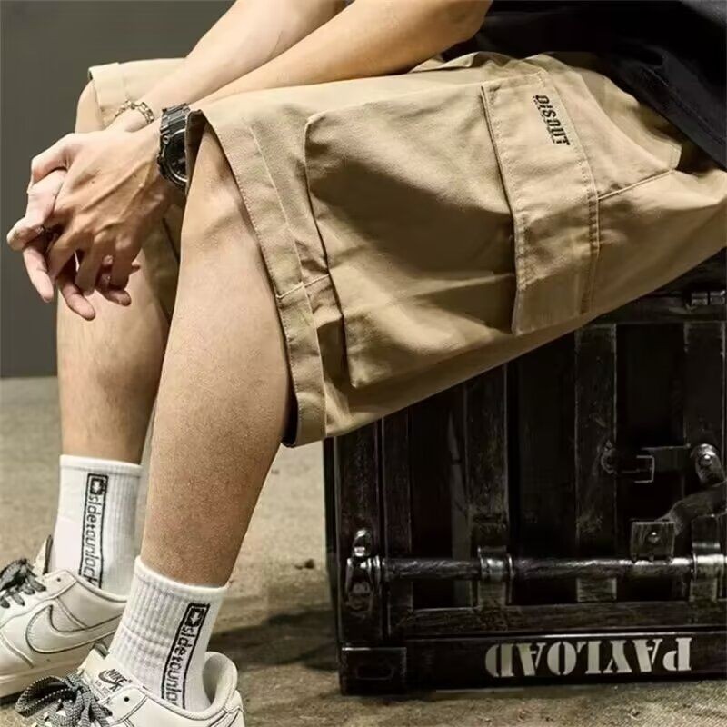M-8xl Plus Size for Men Pants Short Pants Mens Fashion Shorts, Mens Japanese Retro Trend Mid Long New Functional Rugged and Handsed Pants