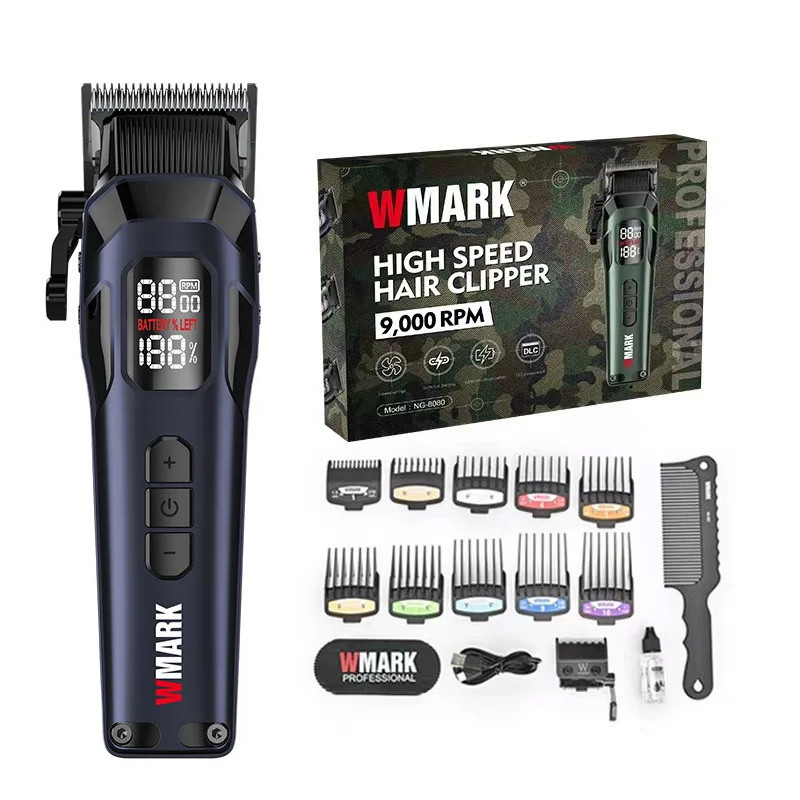 WMARK 9000RPM Hair Clipper NG-8080 ไฟฟ้าความเร็วสูง Clippers ชาร์จร้านทําผม Trimmer เครื่องตัดผม