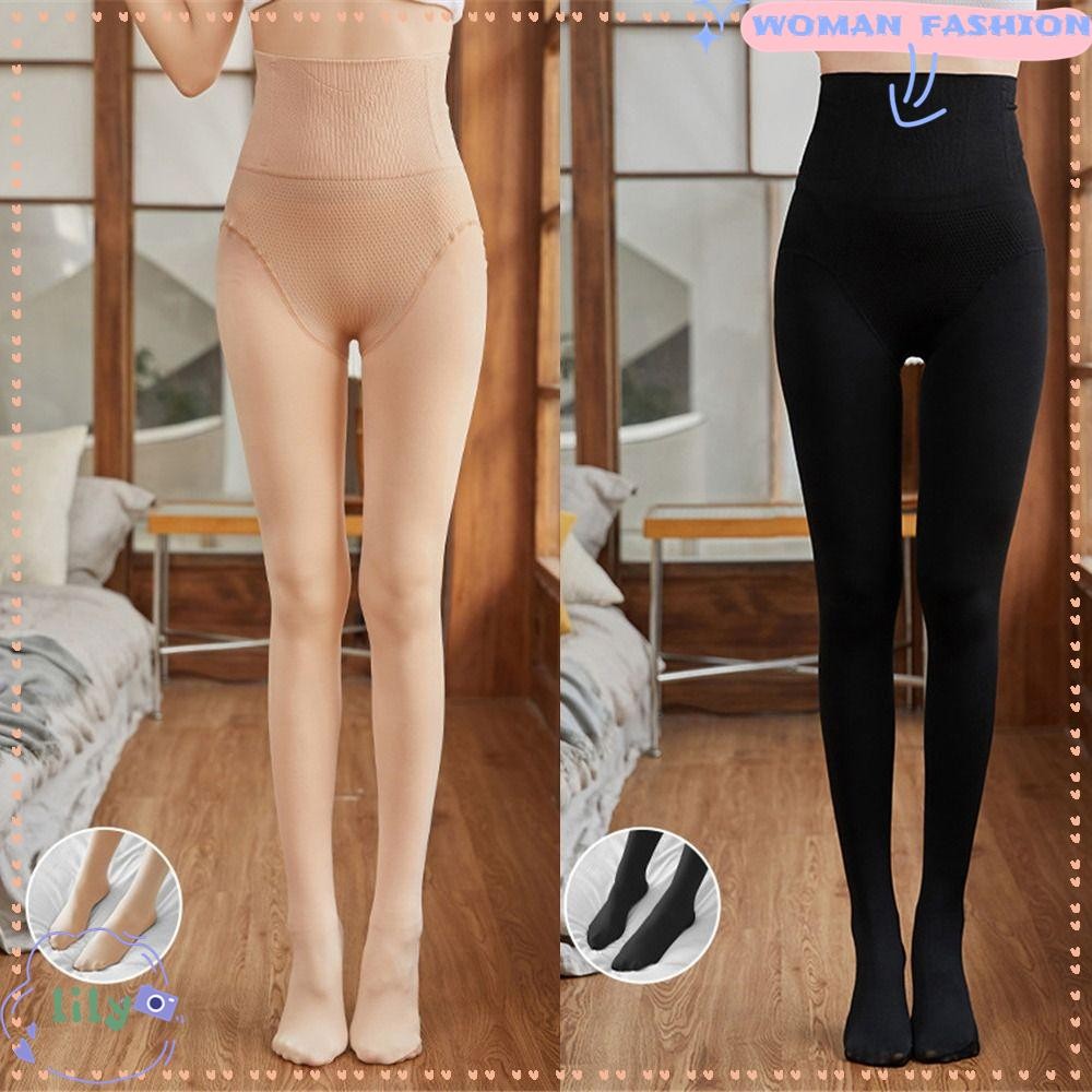 Lily ผู้หญิง เลกกิ้ง เก็บกางเกงแสงน้ําอุ่น Plus กํามะหยี่หนากางเกงชิ้นเดียว