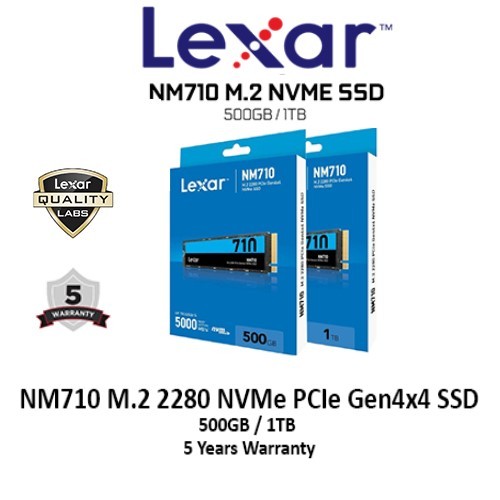 SSD Lexar NM710 PCIe Gen4x4 M.2 2280 NVMe 500GB 1TB 2TB (LXR-LNM710X001T)