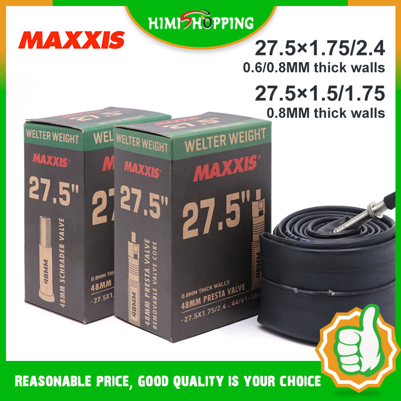 READY STOCK1PC MAXXIS TUBE MTB จักรยานยางใน 27.5 นิ้วหลอด 27.51.5/1.75 27.5 x 1.75/2.4 27.52.0/3.0 W