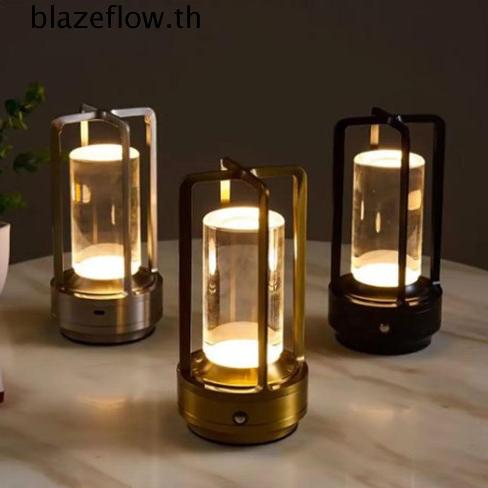 Blazeflow ไฟกลางคืนบรรยากาศ, โคมไฟตั้งโต๊ะ Led 2000mA แบบชาร์จไฟได้, โคมไฟข้างเตียงไร้สาย USB แบบไขว้สร้างสรรค์สําหรับกลางแจ้ง
