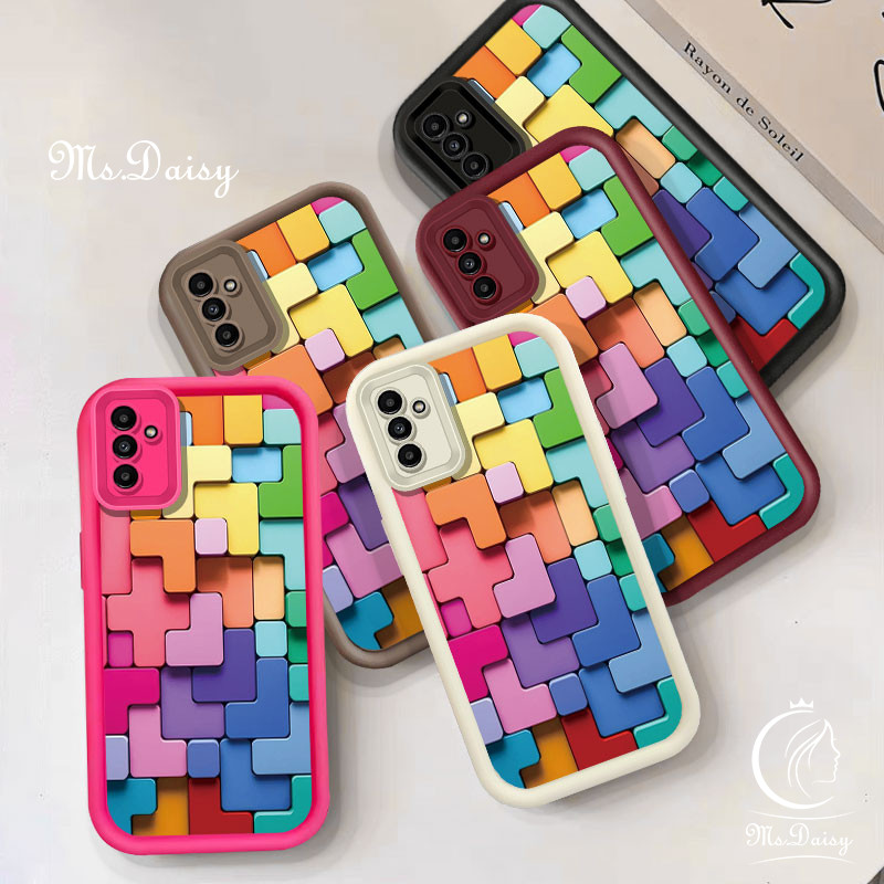 SAMSUNG สําหรับsamsung Galaxy A14 A15 A20 A30 A20s A21S A22 A23 A24 A31 A32 M32 A33 A34 A35 แฟชั่นตารางสีเคสโทรศัพท์กล่องสีSoft TPUฝาครอบโทรศัพท์