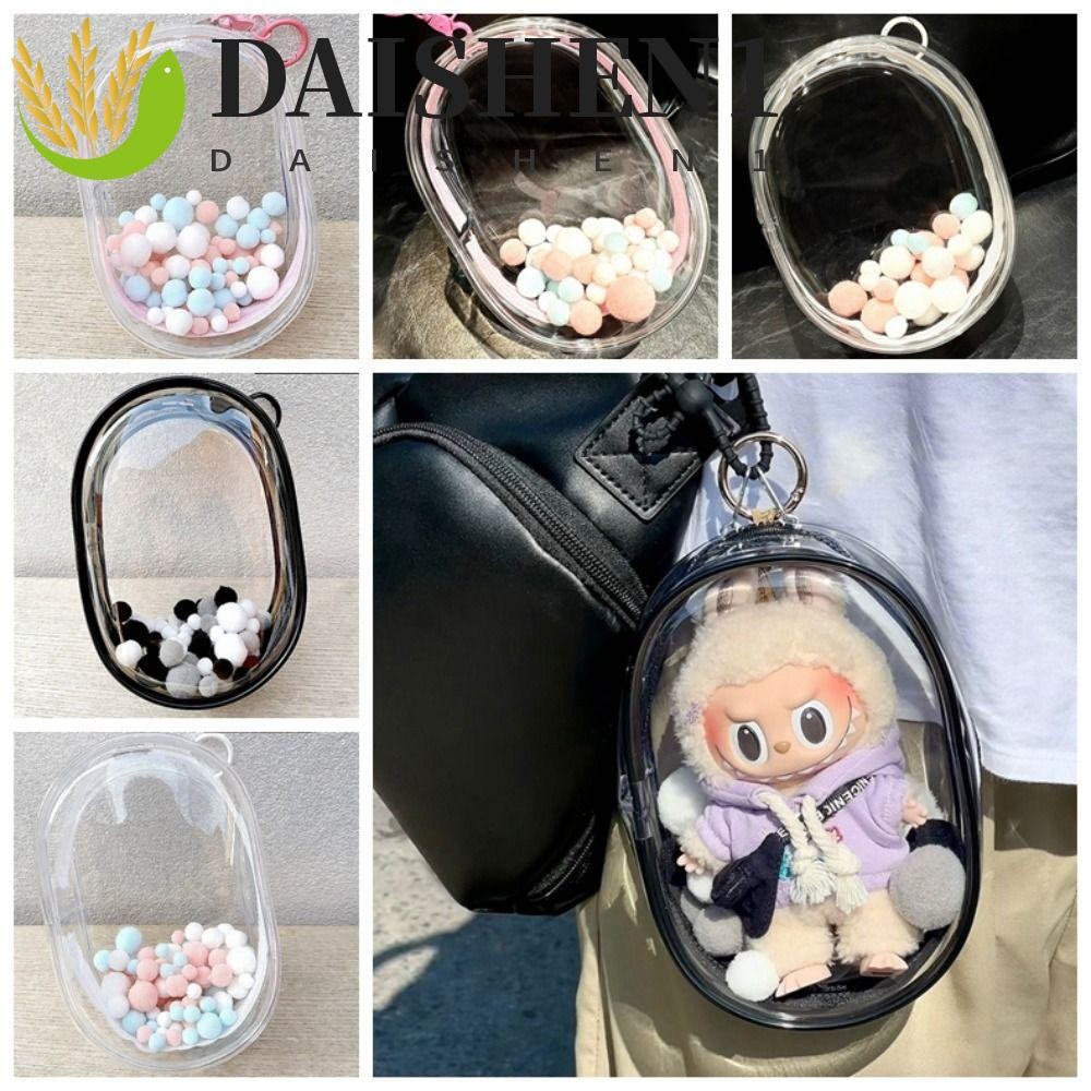 Daishen1 Labubu Time Doll Out Leged Bag, PVC โปร่งใส Labubu Time Display Bag, Space Module แบบพกพาสอดใส่สูง Labu Time Doll Bun Cotton Doll Accessories