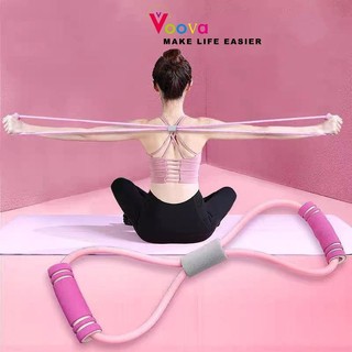 VOOVA Tali Yoga Senam Gym Elastis/ Tali Olahraga Rumah/ Tali Stretching Fitness Rope
