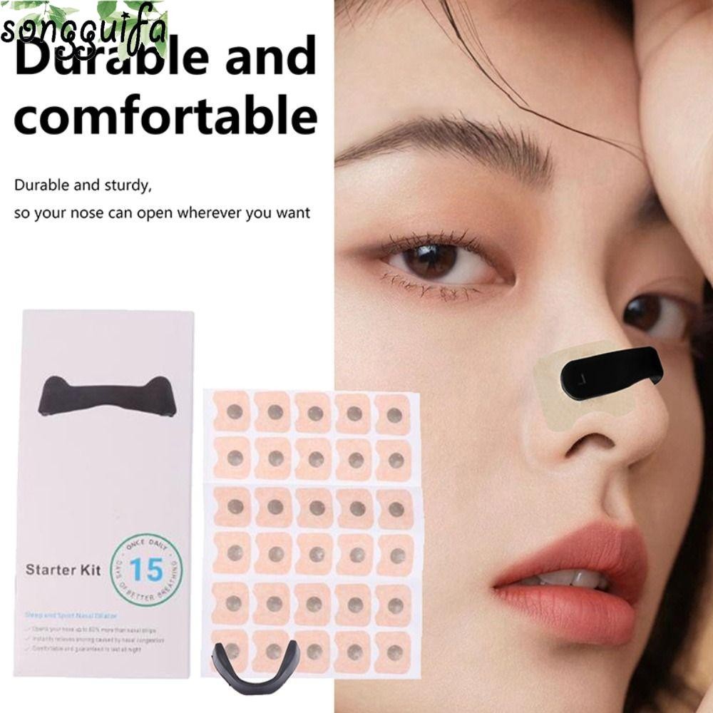 Songguifa Breathing Nasal Strip Starter Kit, เครื่องมือนวด Extra Strength Snoring Solution ลดการนอนกรน, กันเหงื่อ Boost Oxygen ปรับปรุงคุณภาพการนอนหลับสําหรับผู้ชาย/ผู