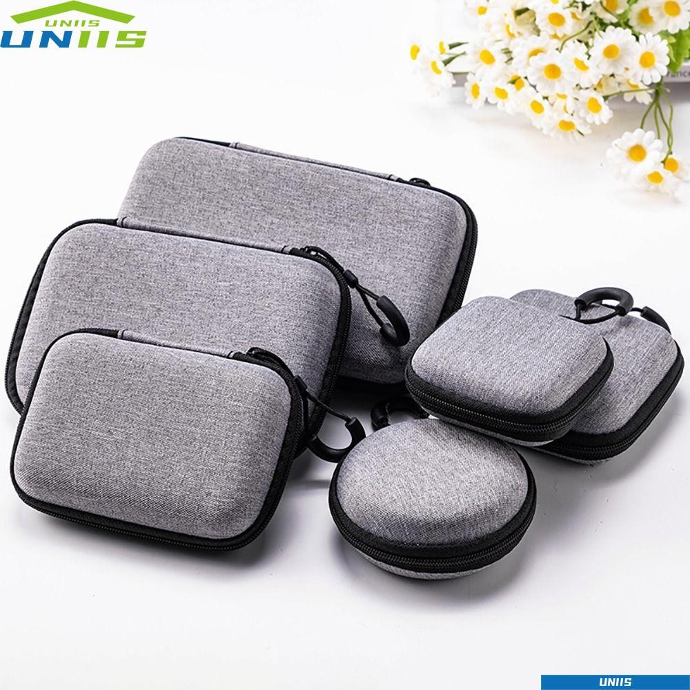 Uniis 1 ชิ้น EVA กระเป๋าเก็บ, หูฟังขนาดเล็ก/โทรศัพท์/สายชาร์จซิปหูฟัง, สําหรับ Airpod อุปกรณ์ดิจิตอลกระเป๋าพกพากระเป๋า