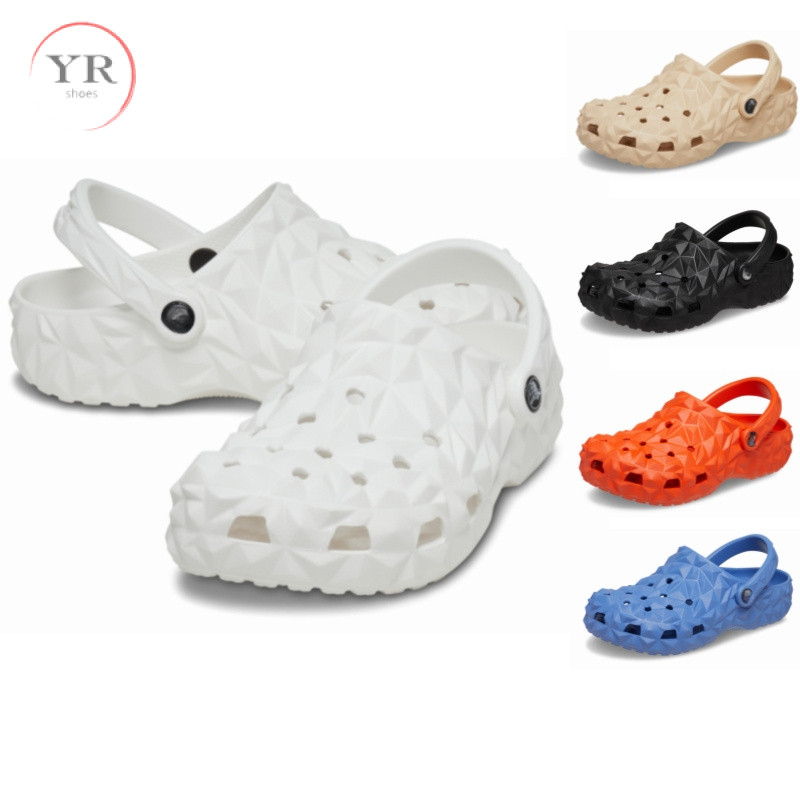 Unisex เด็ก Crocs Geometric Clog รองเท้าแตะรองเท้าแตะเด็กวัยหัดเดิน Anti-slip รองเท้าแตะกลางแจ้งเด็กชายและเด็กหญิง