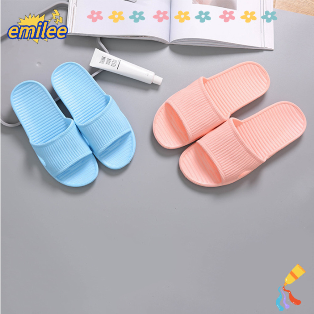 Emilee รองเท้าแตะในห้องน้ํา Flat Shower Stripe รองเท้าแตะผู้ชาย