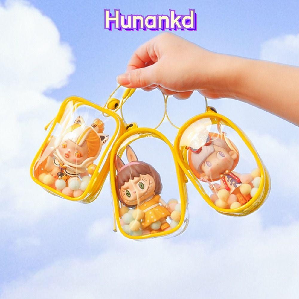 Huan กระเป๋ากลางแจ้ง, กล่องหลากสีโปร่งใสตุ๊กตากล่องแสดง, อุปกรณ์ตุ๊กตาสไตล์กระเป๋า PVC ตกแต่งกระเป๋าสตางค์