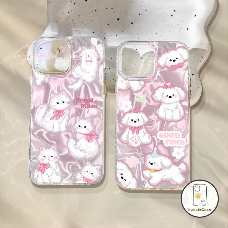 เคสไอโฟน น่ารัก สีชมพู เคส IPhone 13 11 16 15 12 14 Pro Max 7 6 8 14 6S Plus XR X XS Max SE 2020 คู่รัก แฟชั่น เคส