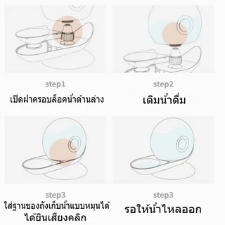 BHQ เครื่องให้น้ำแมวอัตโนมัติ โถน้ำแมว ดีไซน์หอยทาก น้ําพุแมวไม่ใช้ไฟฟ้า ที่ให้น้ําสุนัข 2.8 L