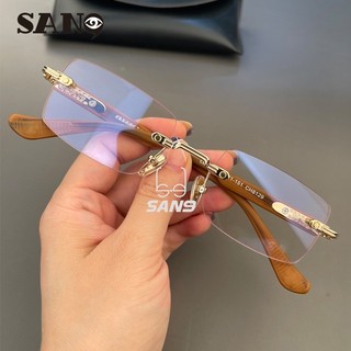 [Sẵn sàng] COD (San9) Khung kính mắt thiết kế thương hiệu không khung đục lỗ cổ điển thời trang và đa năng dành cho nam và nữ