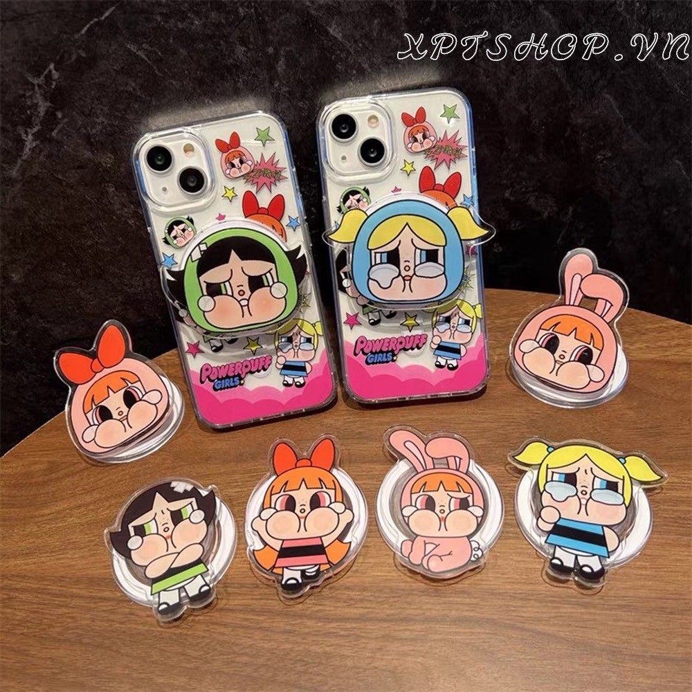 Magnetic Crying Flying Girl Bracket เคสโทรศัพท์สําหรับ iPhone 16ProMax 16Pro 16Plus 15ProMax 14 13 12 11ProMax Full Coverage กันกระแทกป้องกันอะคริลิคปลอก