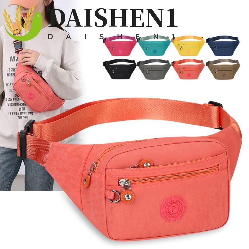 Daishen1 กระเป๋าคาดเอว ผ้าแคนวาส ไนล่อน ขนาดใหญ่ จุของได้เยอะ สไตล์เกาหลี สตรีท