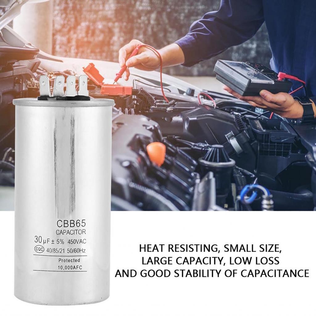 CBB65A-1 ตัวเก็บประจุมอเตอร์ทรงกระบอกสำหรับเครื่องปรับอากาศมอเตอร์ตู้เย็น