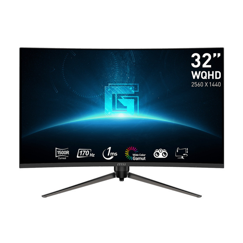 MSI Monitor Curved G32CQ5P 31.5" VA, 2K WQHD, 170Hz (1ms, DP, HDMI) DCI-P3 91%,SRGB 115% ประกันศูนย์