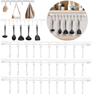 ตะขอเลื่อนในครัว-รางเลื่อนตะขอแขวนผนัง-ราวแขวนเครื่องครัว-รา…