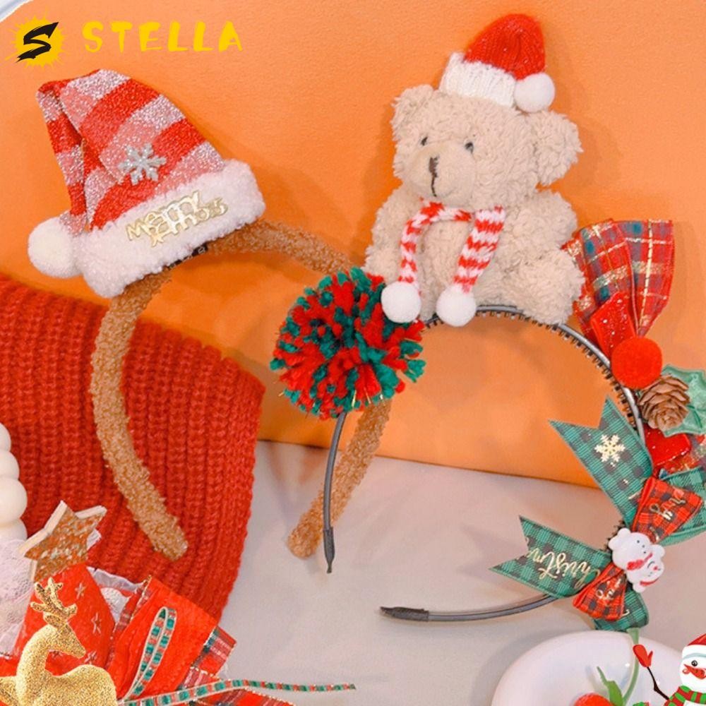 Stella ที่คาดผมคริสต์มาส, เครื่องประดับผม Xmas Santa Claus ผม Hoop, แฟชั่น Hairpin Hairband Headpiece Antler กิ๊บติดผมคอสเพลย์